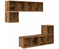 TV staliukas TV spintelių komplektas 4 pcs Senovinis medis Apdirbta mediena