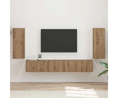 TV staliukas TV spintelių komplektas 4 vnt. Amatininkų ąžuolas