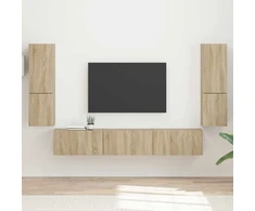 TV staliukas TV spintelių komplektas 4 vnt. Sonoma ąžuolas Apdirbta mediena