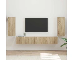 TV staliukas TV spintelių komplektas 4 vnt. Sonoma ąžuolas Apdirbta mediena