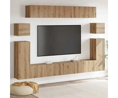 TV staliukas TV vienetai 4 pcs Amatininkų ąžuolas Apdirbta mediena
