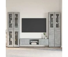 TV spintelių komplektas su stalčių FLORIN 3 pcs Betono pilka