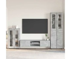 TV spintelių komplektas su stalčių FLORIN 3 pcs Betono pilka