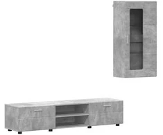 TV spintelių komplektas su stalčių FLORIN 3 pcs Betono pilka