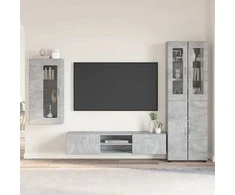 TV spintelių komplektas su stalčių FLORIN 3 pcs Betono pilka
