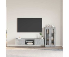 TV spintelių komplektas su stalčių FLORIN 3 pcs Betono pilka