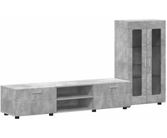 TV spintelių komplektas su stalčių FLORIN 3 pcs Betono pilka