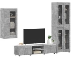 TV spintelių komplektas su stalčių FLORIN 3 pcs Betono pilka