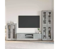 TV spintelių komplektas su stalčių FLORIN 3 pcs Betono pilka