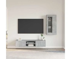 TV spintelių komplektas su stalčių FLORIN 3 pcs Betono pilka