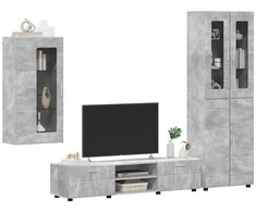 TV spintelių komplektas su stalčių FLORIN 3 pcs Betono pilka