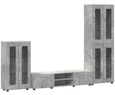 TV spintelių komplektas su stalčių FLORIN 3 pcs Betono pilka