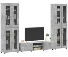 TV spintelių komplektas su stalčių FLORIN 3 pcs Betono pilka