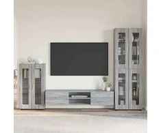 TV spintelių komplektas su stalčių FLORIN 3 pcs Pilkas Sonoma