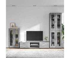 TV spintelių komplektas su stalčių FLORIN 3 pcs Pilkas Sonoma