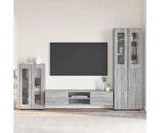 TV spintelių komplektas su stalčių FLORIN 3 pcs Pilkas Sonoma