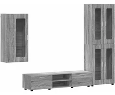 TV spintelių komplektas su stalčių FLORIN 3 pcs Pilkas Sonoma