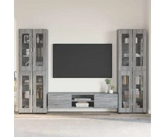 TV spintelių komplektas su stalčių FLORIN 3 pcs Pilkas Sonoma