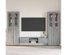 TV spintelių komplektas su stalčių FLORIN 3 pcs Pilkas Sonoma