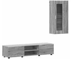 TV spintelių komplektas su stalčių FLORIN 3 pcs Pilkas Sonoma