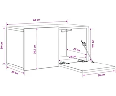 TV staliukas TV spintelių komplektas 60 x 30 x 30 cm Ruda Apdirbta mediena