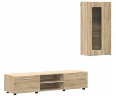 TV spintelių komplektas su stalčių FLORIN 3 pcs Sonoma ąžuolas
