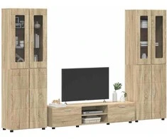 TV spintelių komplektas su stalčių FLORIN 3 pcs Sonoma ąžuolas