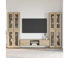 TV spintelių komplektas su stalčių FLORIN 3 pcs Sonoma ąžuolas