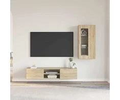 TV spintelių komplektas su stalčių FLORIN 3 pcs Sonoma ąžuolas