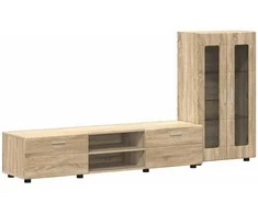 TV spintelių komplektas su stalčių FLORIN 3 pcs Sonoma ąžuolas
