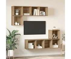 TV staliukas TV spintelių komplektas 4 pcs Amatininkų ąžuolas