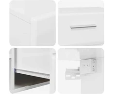 TV spintelių komplektas FLORIN 3 pcs Aukštai blizganti balta