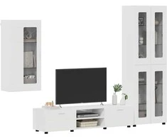 TV spintelių komplektas FLORIN 3 vnt. Aukštai blizganti balta