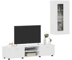 TV spintelių komplektas FLORIN 3 pcs Aukštai blizganti balta
