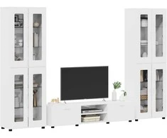 TV spintelių komplektas FLORIN 3 pcs Aukštai blizganti balta