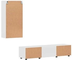 TV spintelių komplektas FLORIN 3 pcs Aukštai blizganti balta