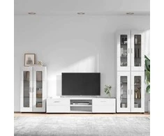 TV spintelių komplektas FLORIN 3 vnt. Balta Apdirbta mediena