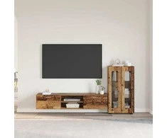 TV spintelių komplektas su stalčių FLORIN 3 pcs Senas medis