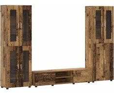 TV spintelių komplektas su stalčių FLORIN 3 pcs Senas medis