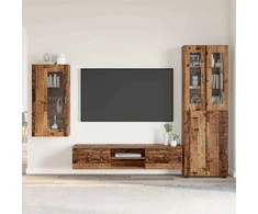 TV spintelių komplektas su stalčių FLORIN 3 pcs Senas medis