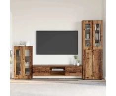TV spintelių komplektas su stalčių FLORIN 3 pcs Senas medis