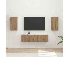 TV staliukas TV spintelių komplektas 4 pcs Amatininkų ąžuolas