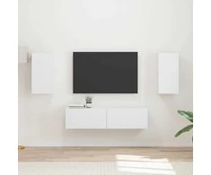 TV staliukas TV spintelių komplektas 4 pcs Balta Apdirbta mediena