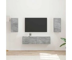 TV staliukas TV spintelių komplektas 4 pcs Betono pilka Apdirbta mediena