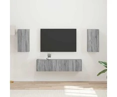 TV staliukas TV spintelių komplektas 4 pcs Pilkas Sonoma Apdirbta mediena