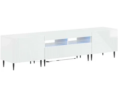 TV staliukas 3 dalių LED televizoriaus spintelė Itin blizgi balta