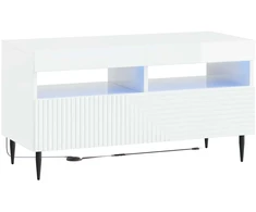 TV staliukas 3 dalių LED televizoriaus spintelė Itin blizgi balta