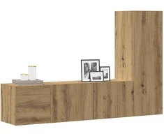 TV staliukas 3 dalių sieninis televizoriaus spintelės komplektas Artisan Oak