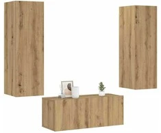 TV staliukas 3 dalių sieninis televizoriaus spintelės komplektas Artisan Oak