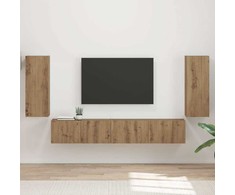 TV staliukas TV spintelių komplektas 4 pcs Amatininkų ąžuolas